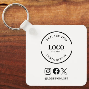 Custom Logo QR Code Business Promotion social Keychain