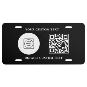 Custom Logo QR Code Business Promotional Design License Plate