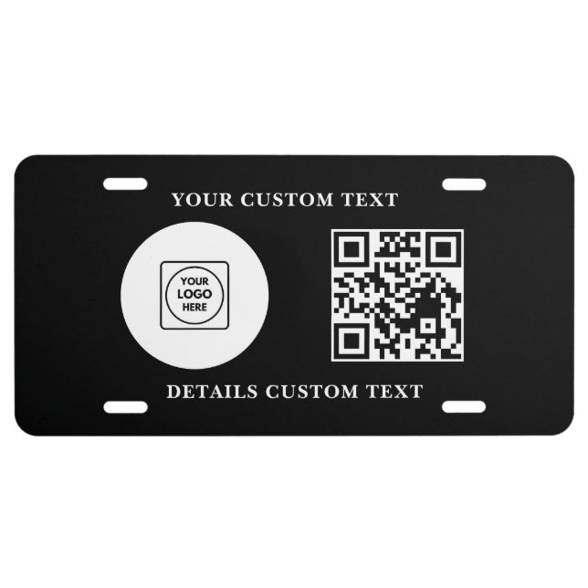 Custom Logo QR Code Business Promotional Design License Plate (Front)