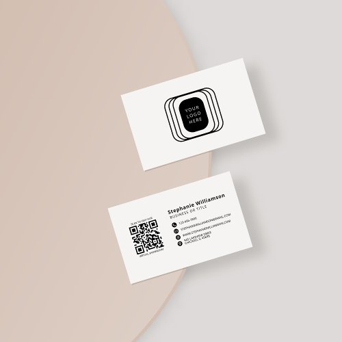 Custom Logo QR Code Corporate Professional  Business Card