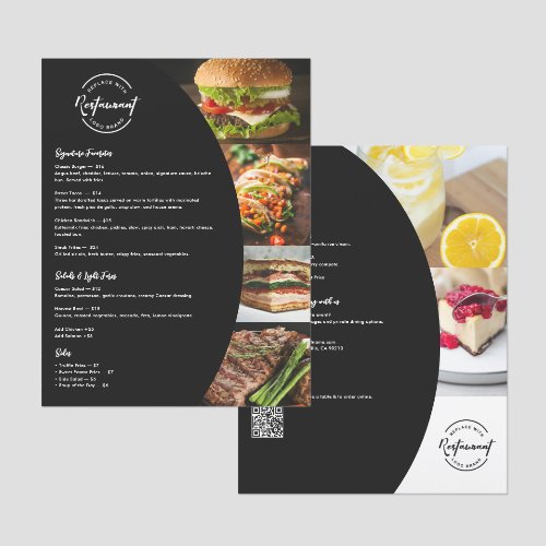 Custom logo QR Code Food Business Restaurant Menu