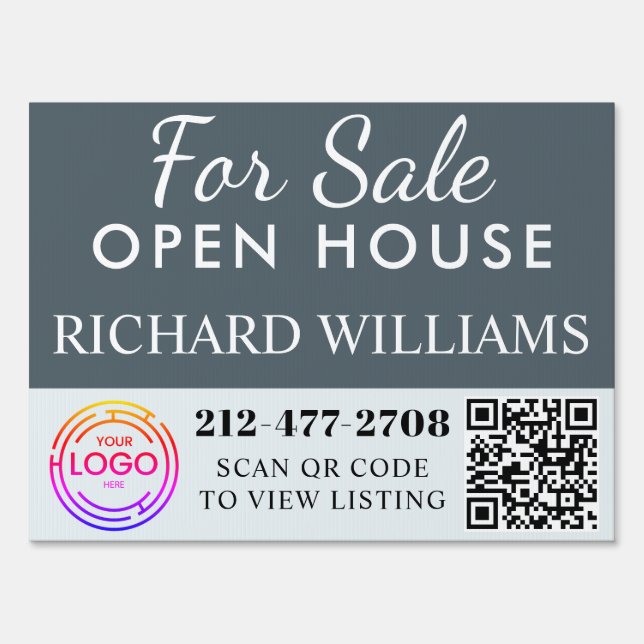 Custom Logo QR Code For Sale Business Marketing Sign (Front)