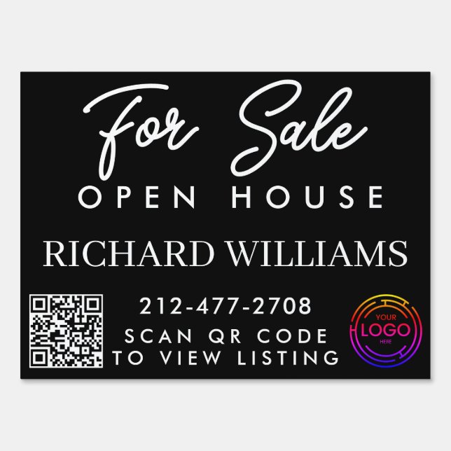 Custom Logo QR Code For Sale Business Yard Sign (Front)