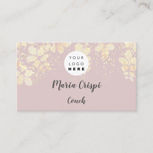 Custom Logo QR Code Gold Rose Confetti Foils  Business Card