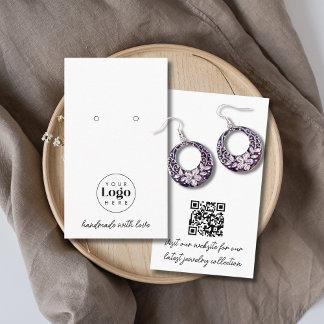 Custom Logo QR Code Jewelry Earring Display Card