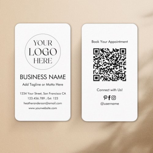 Custom Logo QR Code Modern Minimalist Profesional Business Card