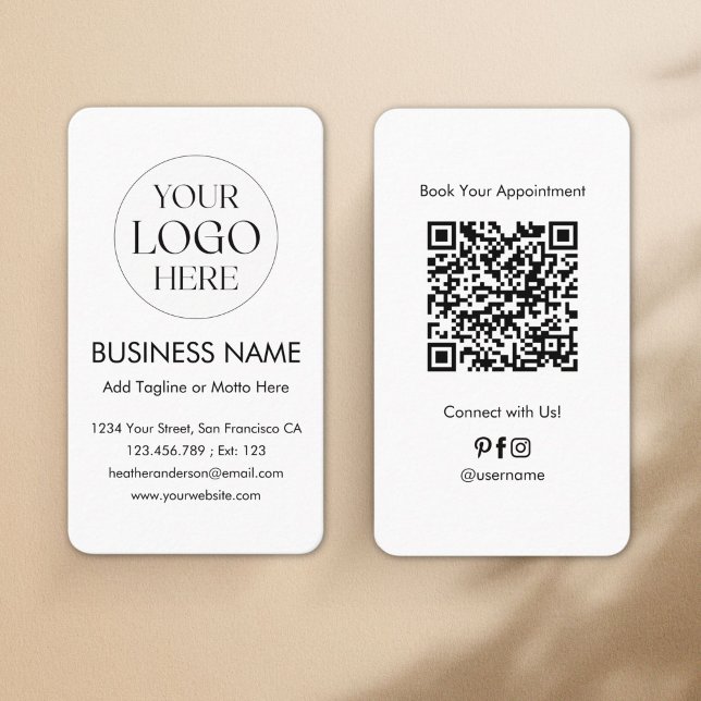 Custom Logo QR Code Modern Minimalist Profesional Business Card (Creator Uploaded)