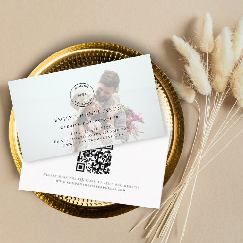Custom Logo QR Code Photo Wedding Photographer  Business Card