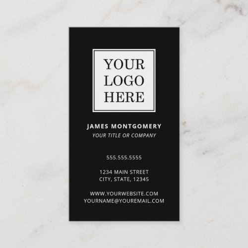 Custom Logo QR Code Professional Black White Business Card