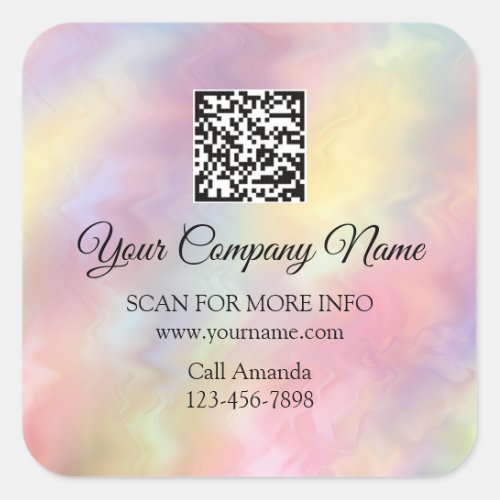 Custom Logo QR Code Promotional Online Shop Rose Square Sticker