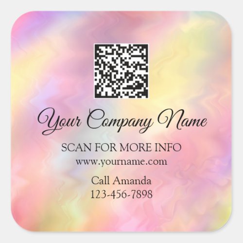 Custom Logo QR Code Promotional Online Shop Square Sticker