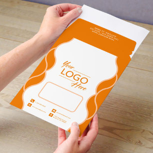 Custom Logo QR Code Promotional Orange Business Envelope Mailers