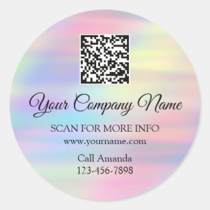 Custom Logo QR Code Promotional Pastel Sunset Classic Round Sticker
