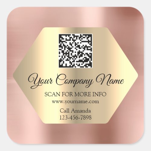 Custom Logo QR Code Promotional Rose Online Shop  Square Sticker