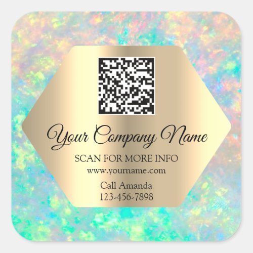 Custom Logo QR Code Promotional Scan It Holograph Square Sticker