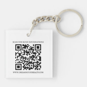 Custom Logo & QR Code Real Estate  Keychain