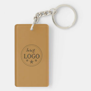 Custom Logo & QR Code Rectangle Keychain (2-Sided)