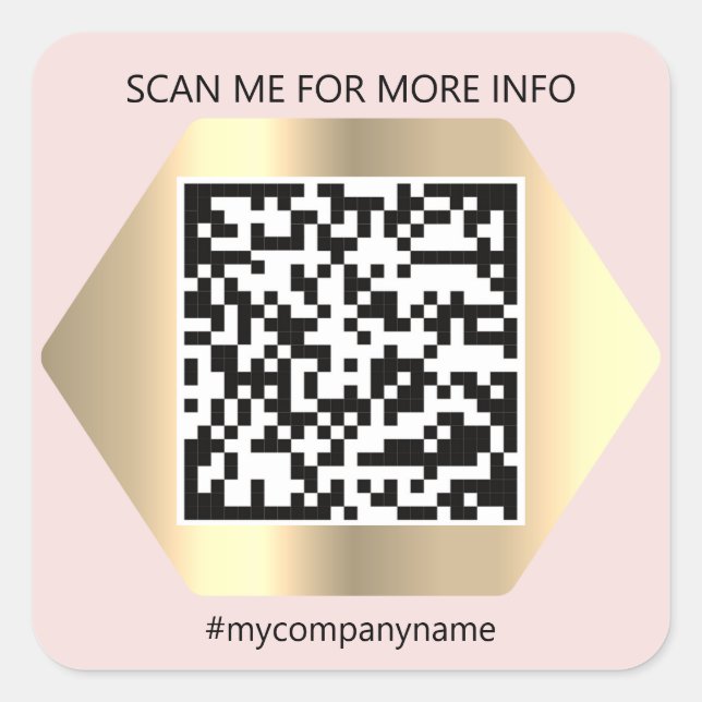 Custom Logo QR Code Scan Me For  Framed Square Sticker (Front)