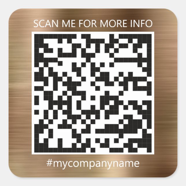Custom Logo QR Code Scan Me Online Shop Blush Square Sticker (Front)