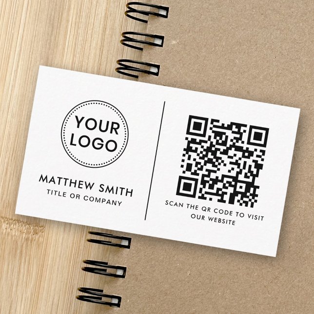 Custom logo QR code social media modern minimal Business Card (Custom logo QR code social media modern minimal Business Card)