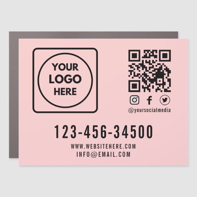 Custom Logo QR Code Social Media Vehicle Design Car Magnet (Front)