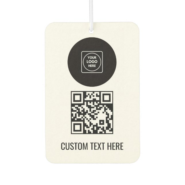 Custom Logo QR Code Text Business Branding Design Air Freshener (Front)
