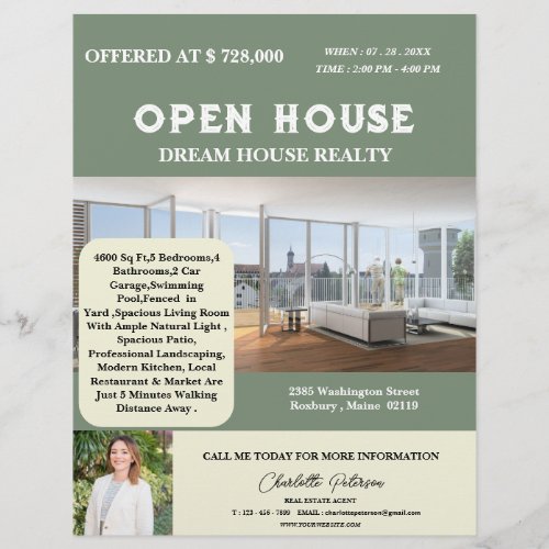 Custom Logo Real Estate Open House  Flyer