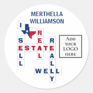 Custom LOGO Realtor TEXAS Real Estate Classic Round Sticker