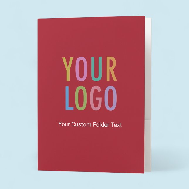 Custom Logo Red Presentation Folder Small Quantity (MISOOK Red Folder with Business Card Slot and Logo)