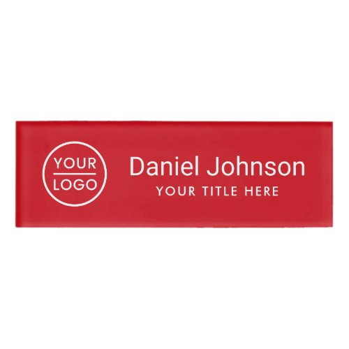 Custom logo red professional magnetic name tags