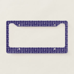 Custom Logo Repeating Pattern Navy Blue Frame