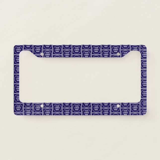 Custom Logo Repeating Pattern Navy Blue Frame (Front)