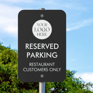 Custom Logo Reserved Customer Parking Only Metal Sign