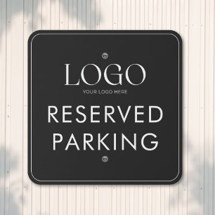 Custom Logo Reserved Parking Modern Black Outdoor Metal Sign