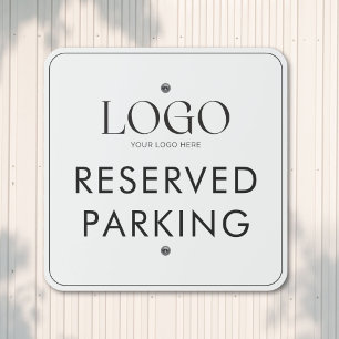 Custom Logo Reserved Parking Modern White Outdoor Metal Sign