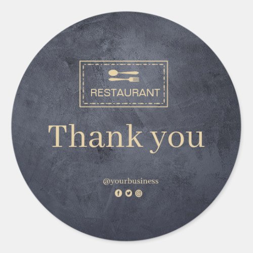 Custom logo restaurant   Thank you sticker
