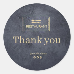 Custom logo restaurant Thank you sticker