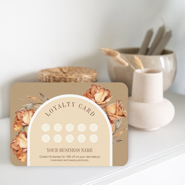 Custom Logo Retro Arch Rose Discount Loyalty Card (Custom Logo Retro Arch Rose Discount Loyalty Card)