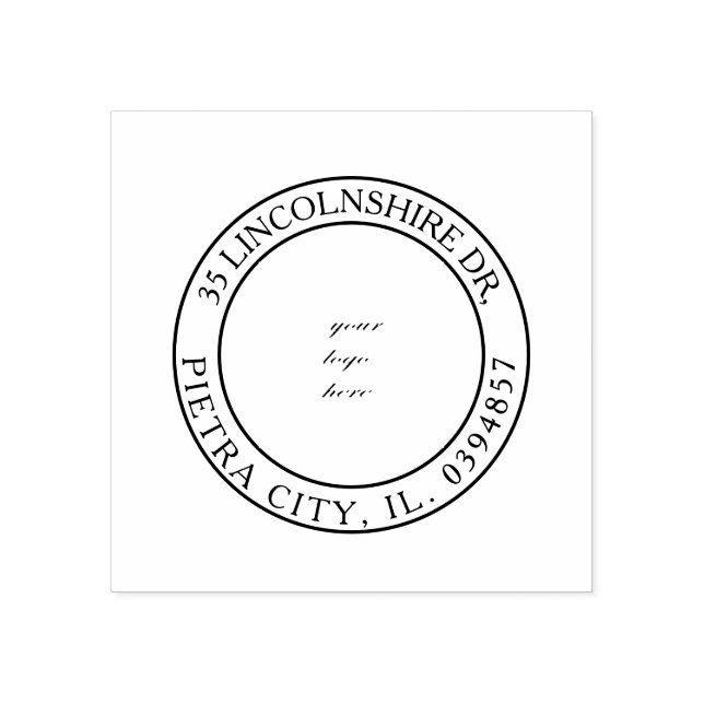 Custom Logo Return address Cinzel Font Rubber Stamp (Imprint)