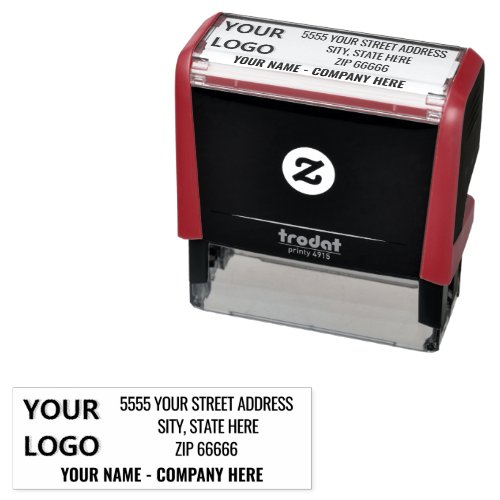Custom Logo Return Address Name Business Stamp