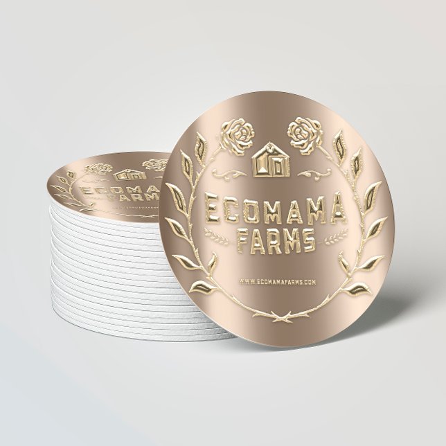 Custom Logo Rose Drips Tester Sample Packaging Classic Round Sticker (Creator Uploaded)