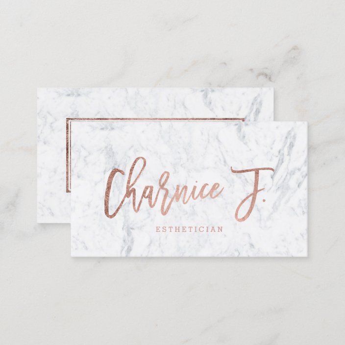 Custom Logo Rose Gold Typography White Marble 3 Business Card Zazzle Com - rose gold marble roblox logo