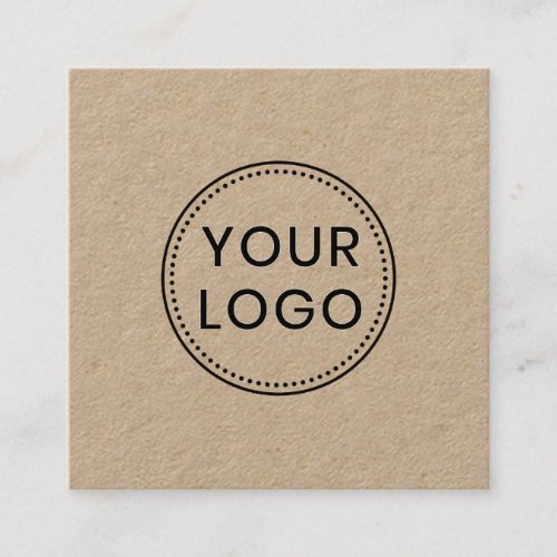 Custom logo rustic kraft square professional square business card