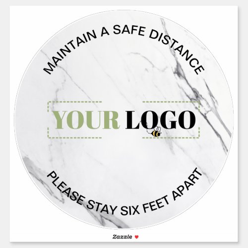 Custom Logo Safe Distancing Marble Floor Marker Sticker