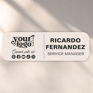 Custom Logo Safety Pin or Magnetic Name Badge for