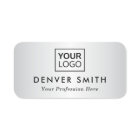 Custom logo satin gray gradient name and title