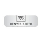 Custom logo satin gray gradient name and title