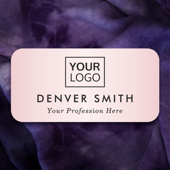 Custom logo satin pink gradient name and title tag (Creator Uploaded)