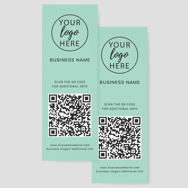 Custom Logo & Scannable QR Code Smart Branding Bookmarks (Front & Back)