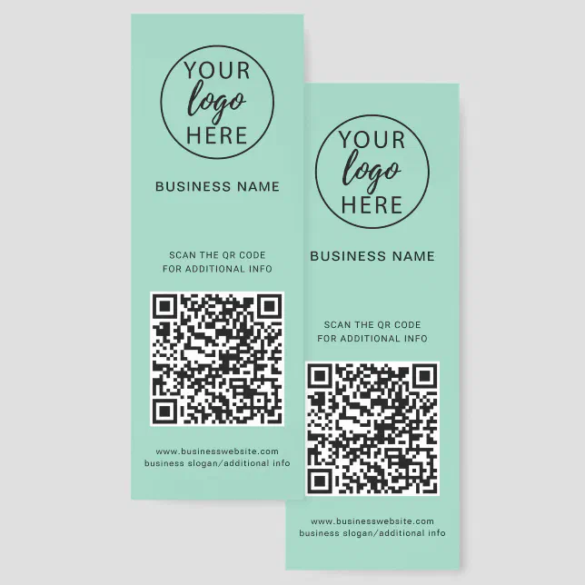 Custom Logo & Scannable QR Code Smart Branding Bookmarks | Zazzle
